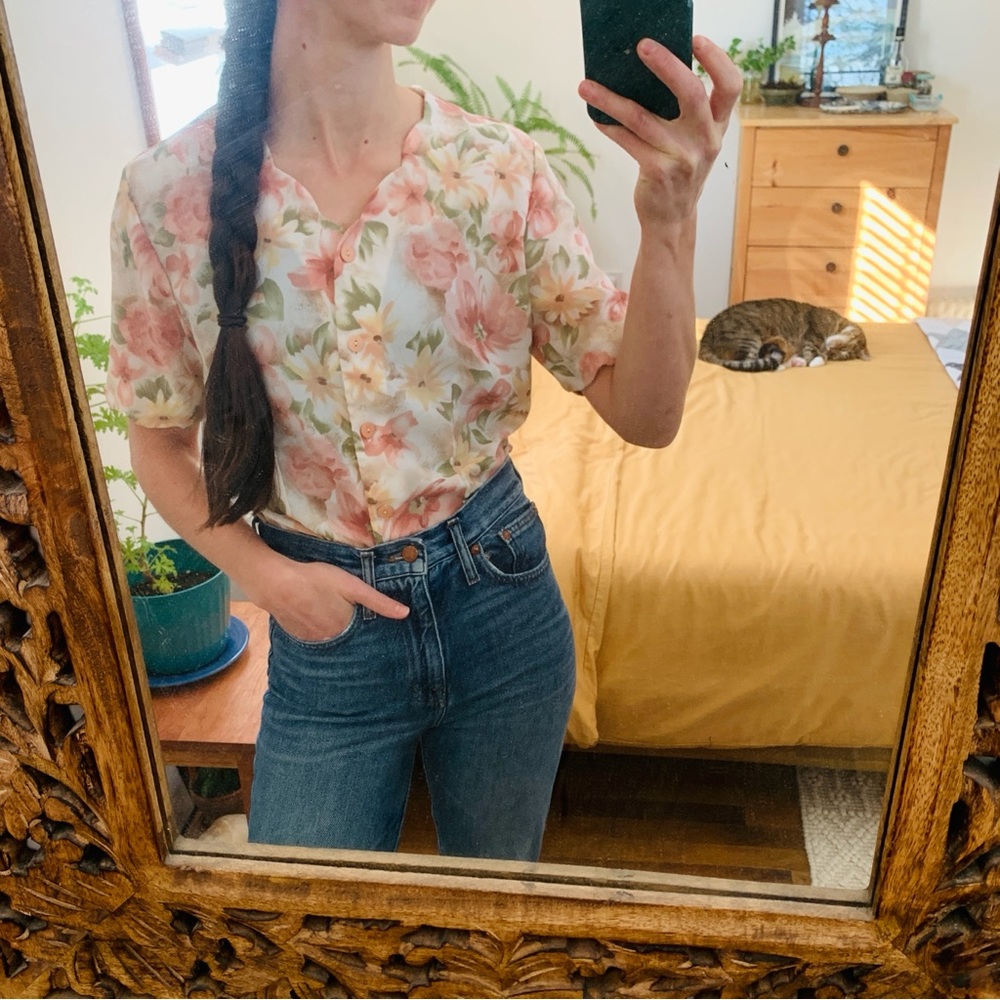 Vintage Jantzen Floral Button Down Top